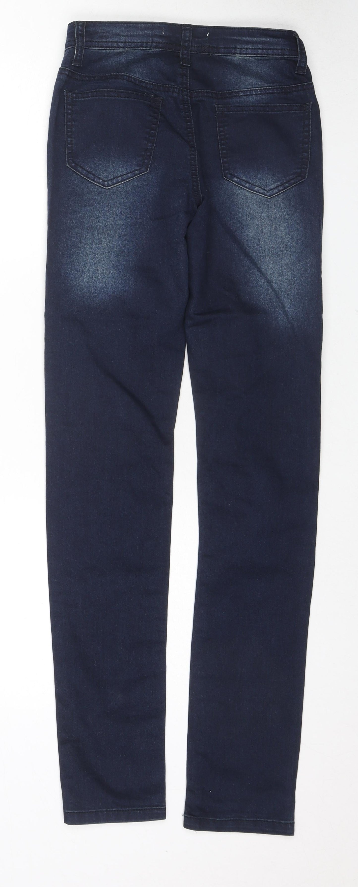 NEXT Womens Blue Cotton Skinny Jeans Size 6 L30 in Regular Zip