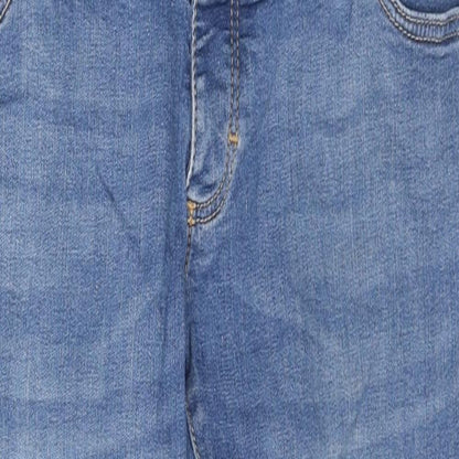 Topshop Womens Blue Cotton Skinny Jeans Size 10 L25 in Slim Zip