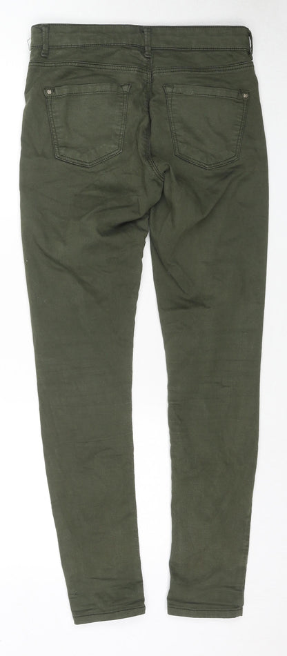 Topshop Womens Green Cotton Skinny Jeans Size 28 in L30 in Regular Zip