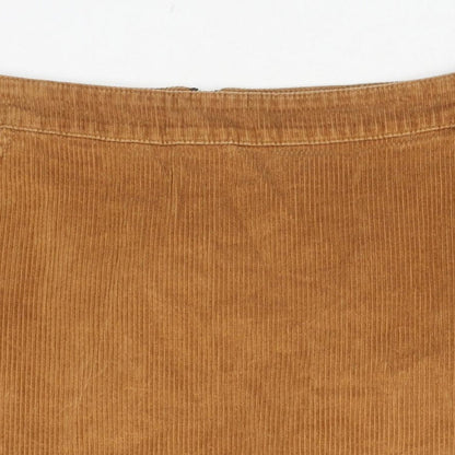 Dorothy Perkins Womens Beige Cotton A-Line Skirt Size 10 Zip