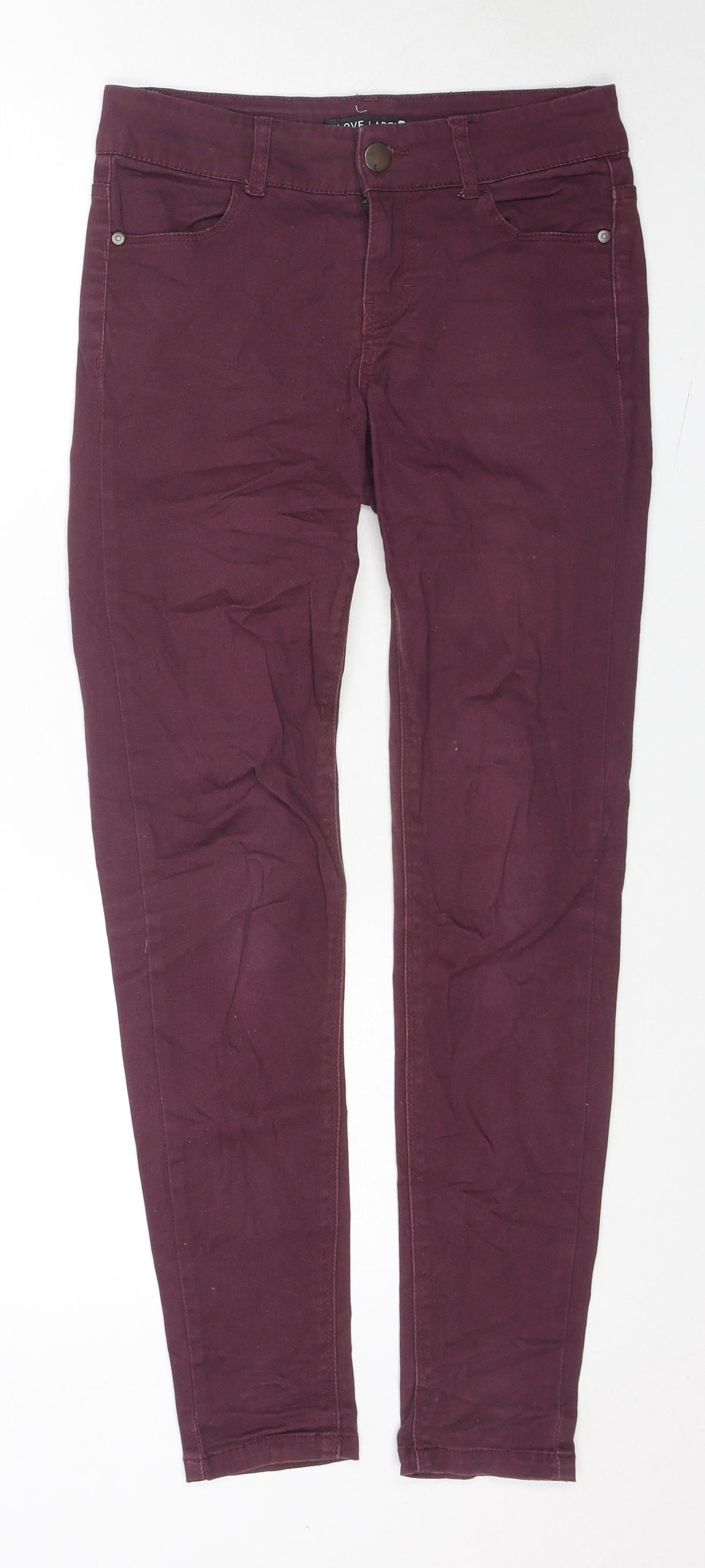Womens UK Size 8 Love Label Regular Fit Skinny Red Jeans