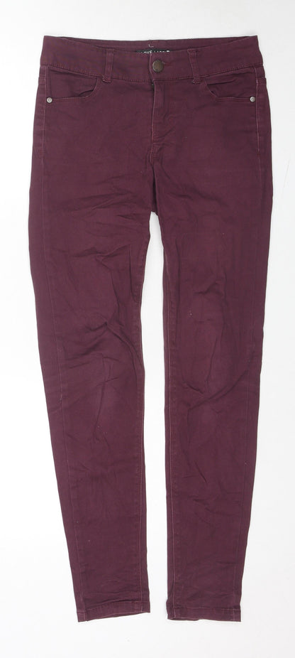 Womens UK Size 8 Love Label Regular Fit Skinny Red Jeans