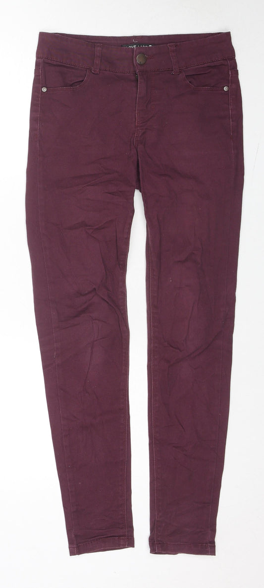 Womens UK Size 8 Love Label Regular Fit Skinny Red Jeans