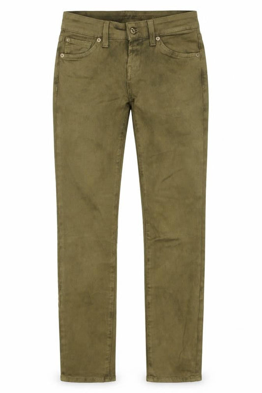 7 For All Mankind Womens Green Cotton Skinny Jeans Size 25 in L30 in Regular Zip