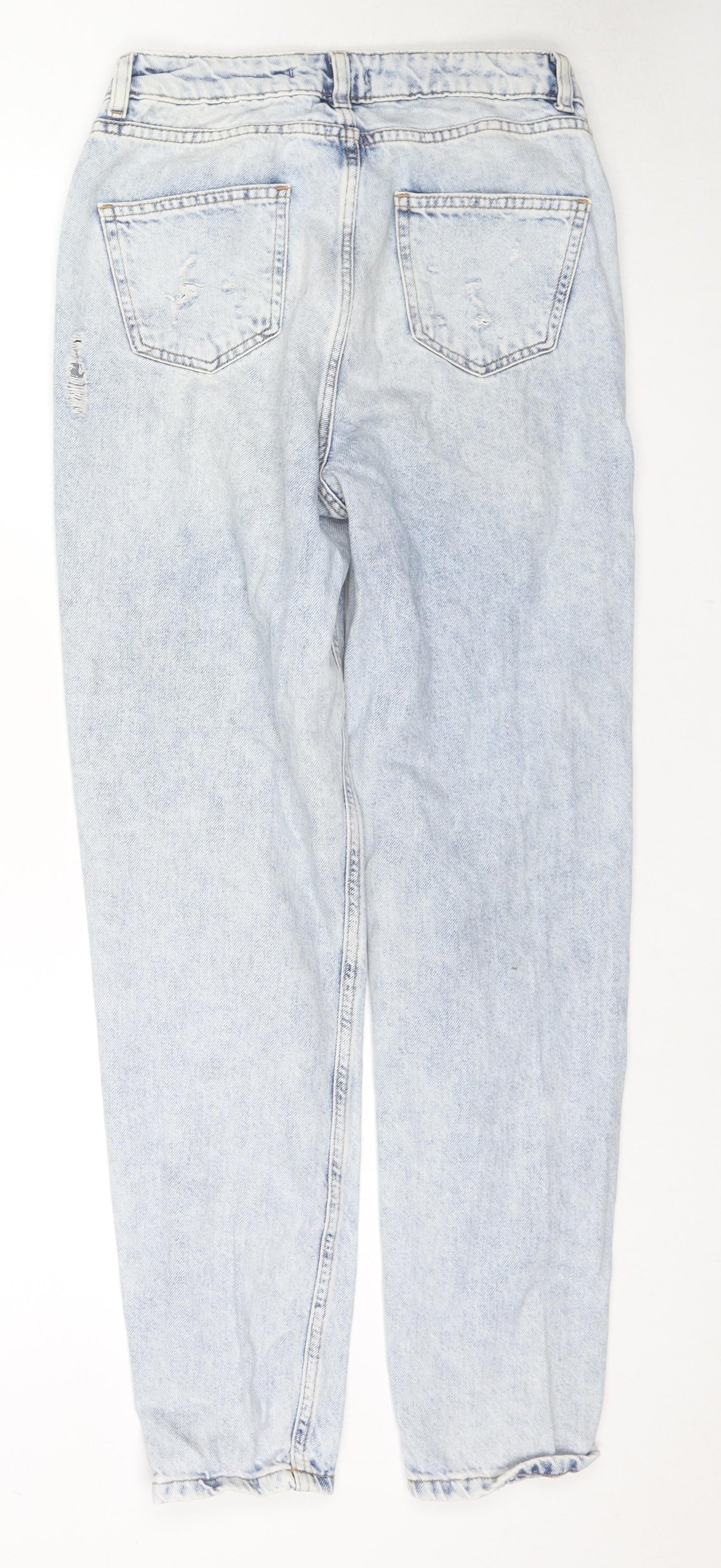 Denim & Co. Womens Blue Cotton Straight Jeans Size 6 L29 in Regular Zip