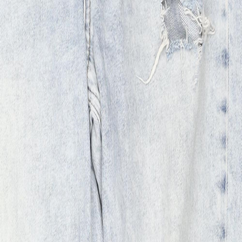 Denim & Co. Womens Blue Cotton Straight Jeans Size 6 L29 in Regular Zip