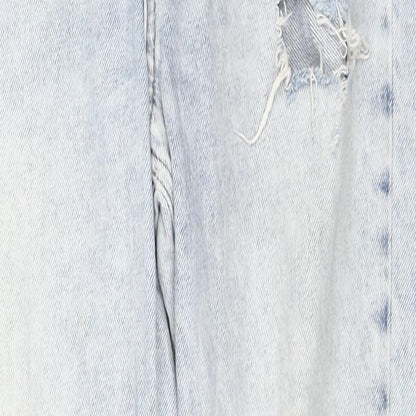 Denim & Co. Womens Blue Cotton Straight Jeans Size 6 L29 in Regular Zip