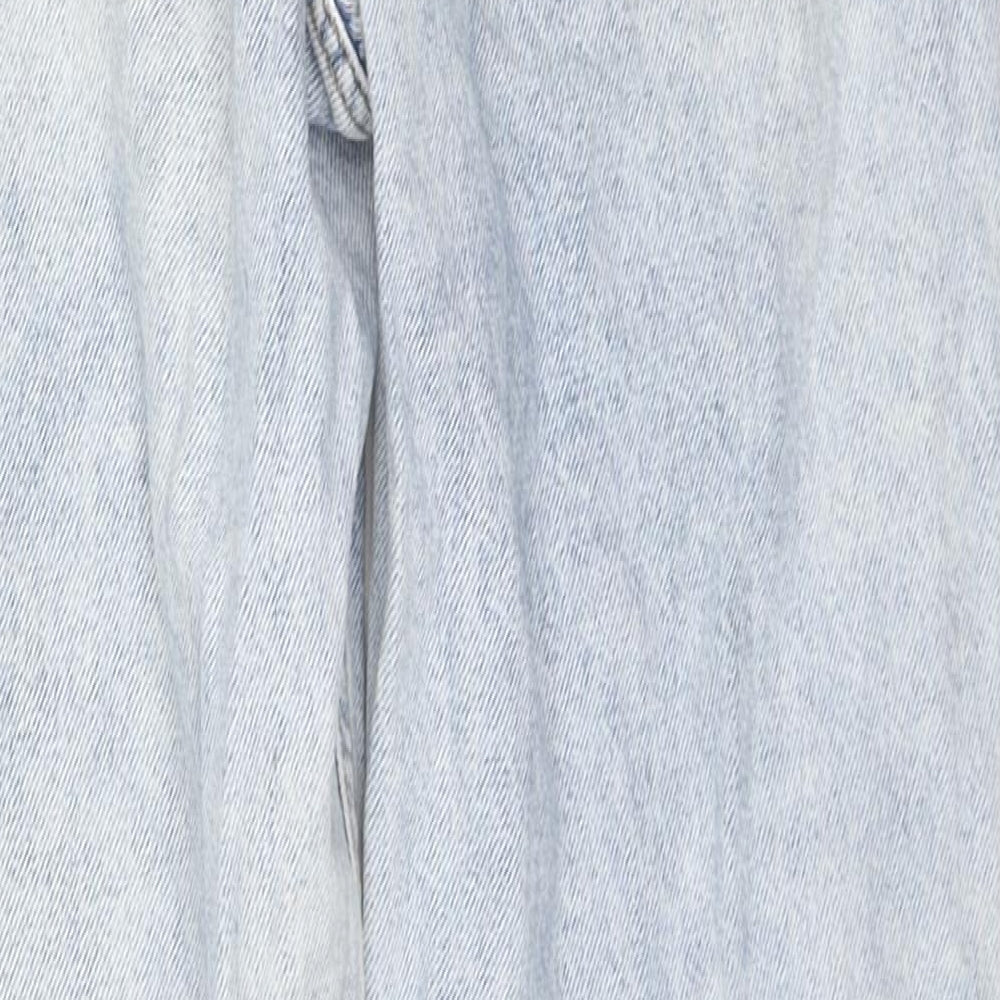 Denim & Co. Womens Blue Cotton Straight Jeans Size 6 L29 in Regular Zip