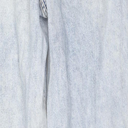 Denim & Co. Womens Blue Cotton Straight Jeans Size 6 L29 in Regular Zip