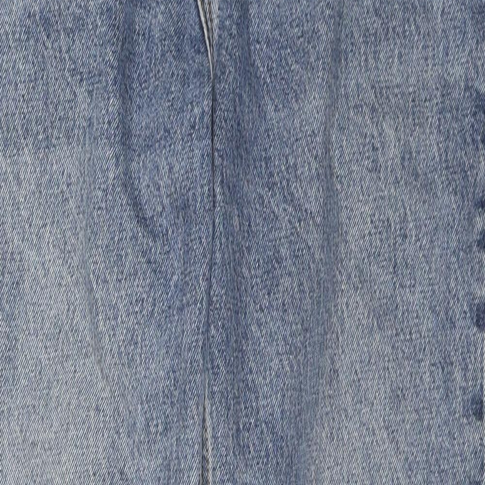 Topshop Womens Blue Cotton Mom Jeans Size 28 in L32 in Regular Zip