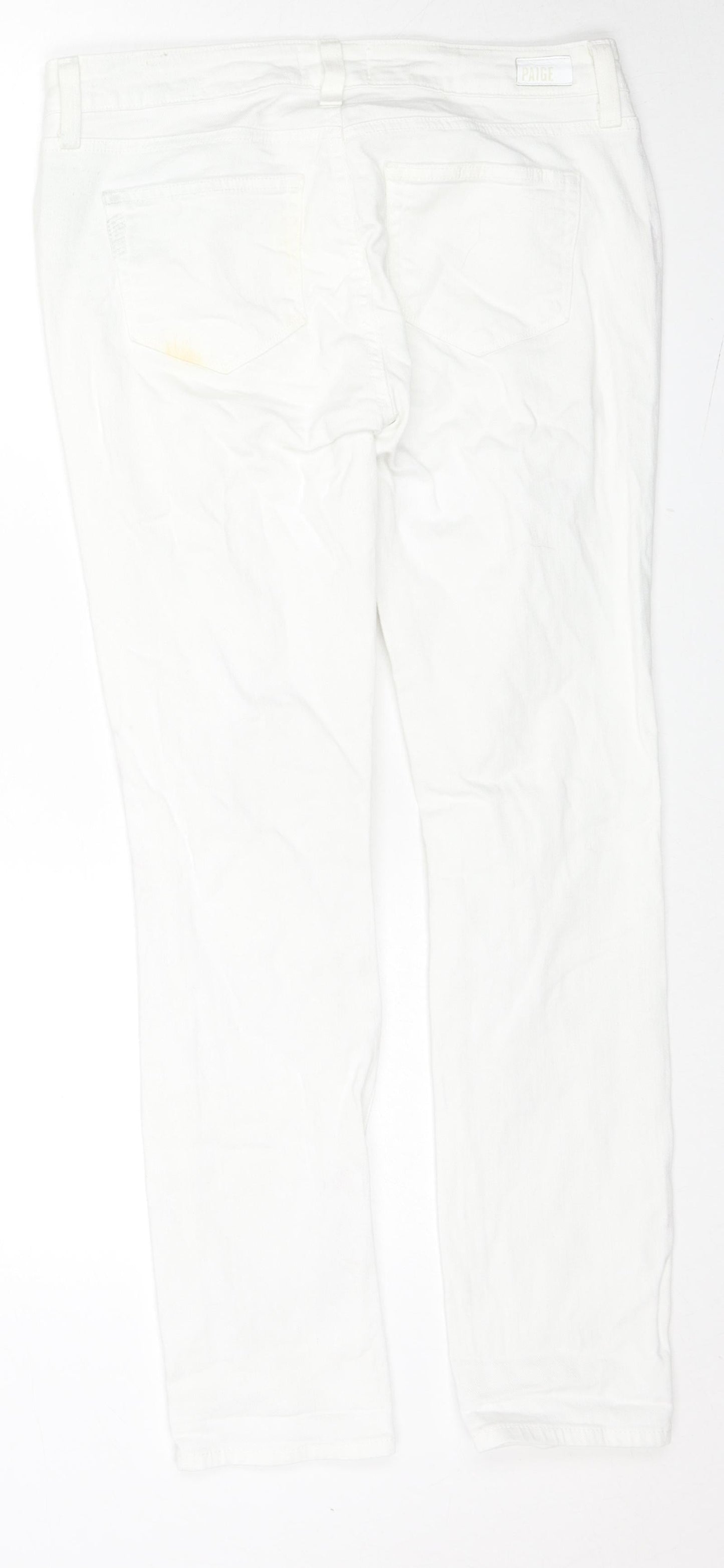 Peige Womens White Cotton Skinny Jeans Size 25 in L28 in Regular Zip
