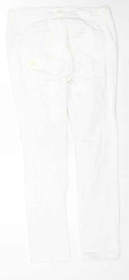 Peige Womens White Cotton Skinny Jeans Size 25 in L28 in Regular Zip
