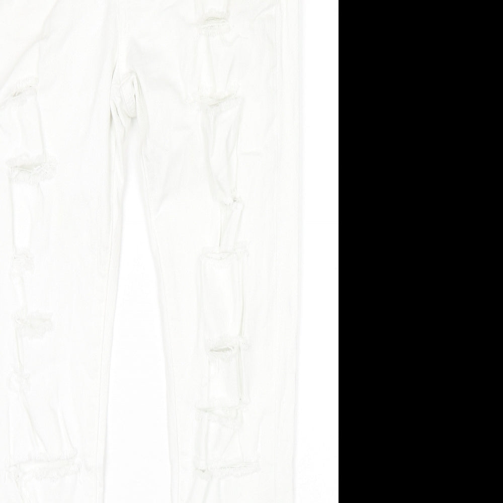 Peige Womens White Cotton Skinny Jeans Size 25 in L28 in Regular Zip