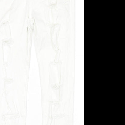 Peige Womens White Cotton Skinny Jeans Size 25 in L28 in Regular Zip
