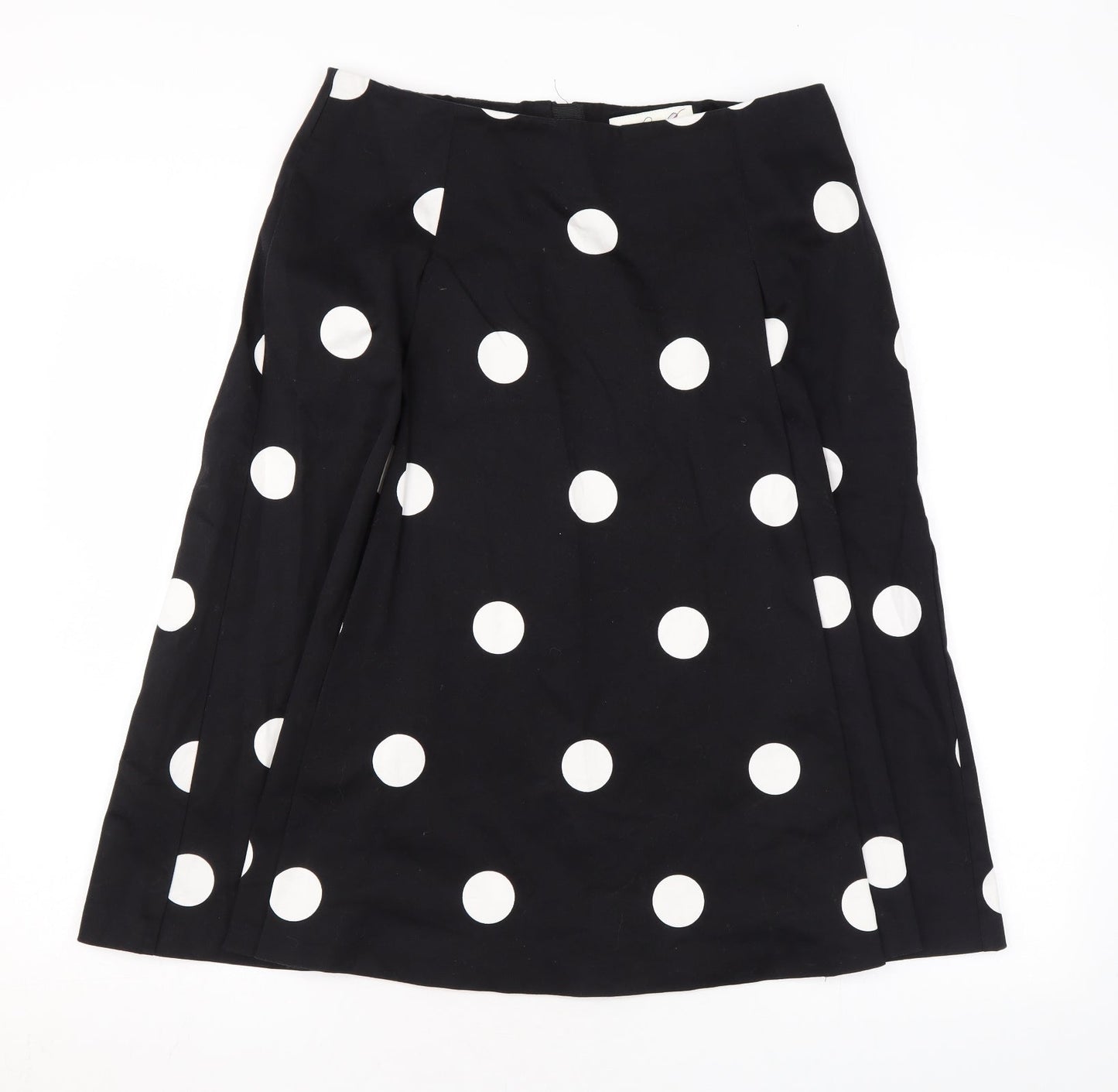 Damsel in a Dress Womens Black Polka Dot Cotton Swing Skirt Size 16 Zip