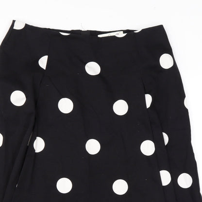 Damsel in a Dress Womens Black Polka Dot Cotton Swing Skirt Size 16 Zip