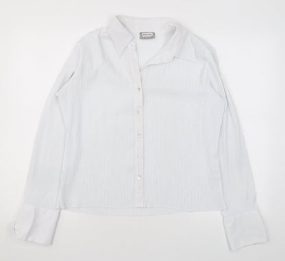 Womens UK Size 16 Wallis White Basic Button-Up