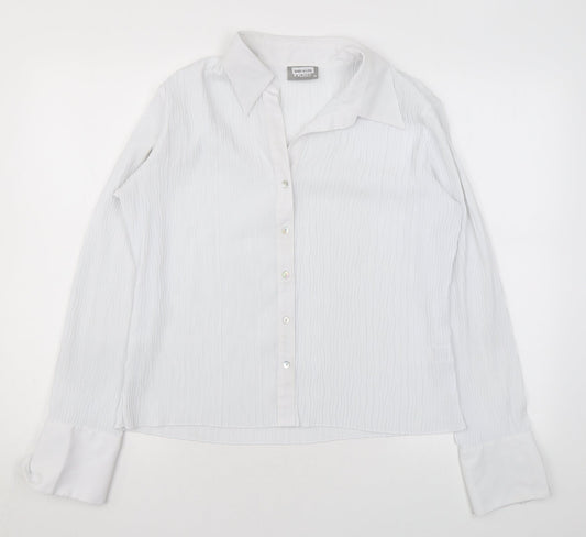 Womens UK Size 16 Wallis White Basic Button-Up