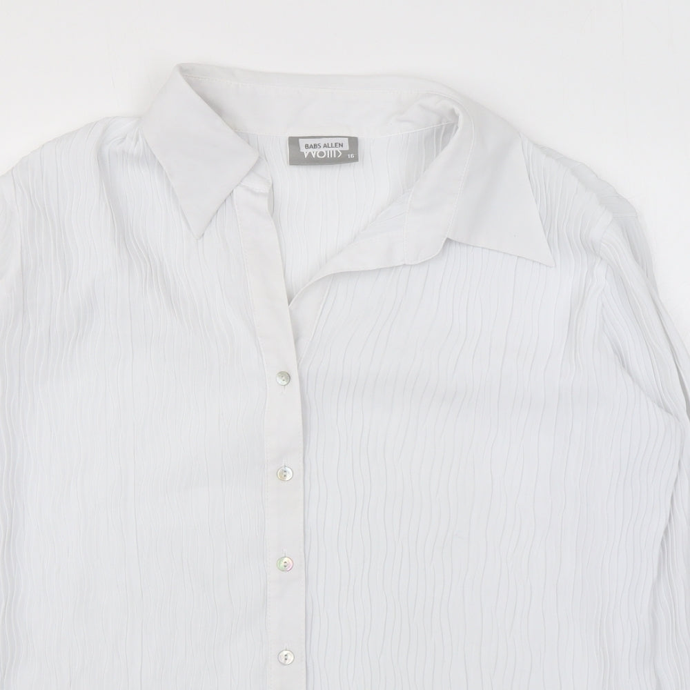 Womens UK Size 16 Wallis White Basic Button-Up