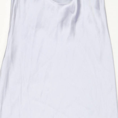 Zara Womens Silver Polyester Maxi Size L Halter Zip