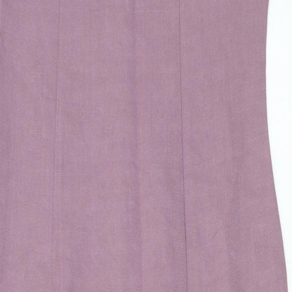 AMARANTO Womens Purple Viscose Tank Dress Size 12 Scoop Neck Zip