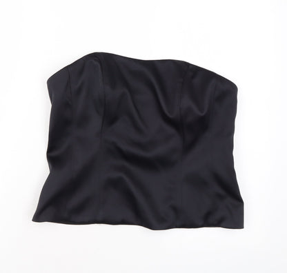Marks and Spencer Womens Black Polyester Basic Blouse Size 14 Off the Shoulder