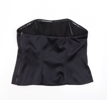 Marks and Spencer Womens Black Polyester Basic Blouse Size 14 Off the Shoulder