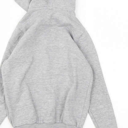 Umbro Boys Grey Cotton Full Zip Hoodie Size 7-8 Years Zip