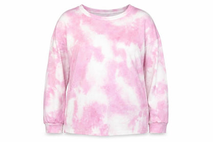 Patpat Womens Pink Polyester Pullover Sweatshirt Size XL Pullover - Tie Dye