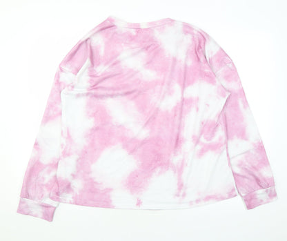 Patpat Womens Pink Polyester Pullover Sweatshirt Size XL Pullover - Tie Dye