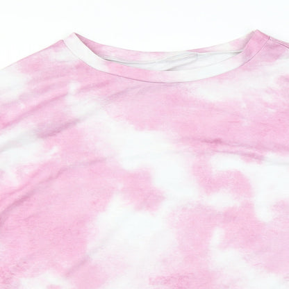 Patpat Womens Pink Polyester Pullover Sweatshirt Size XL Pullover - Tie Dye