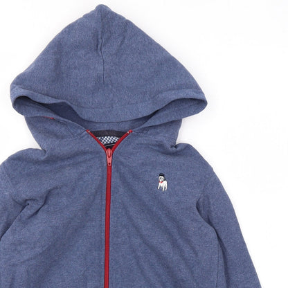 The Spitalfields Shirt Co Boys Blue Cotton Full Zip Hoodie Size 9-10 Years Zip