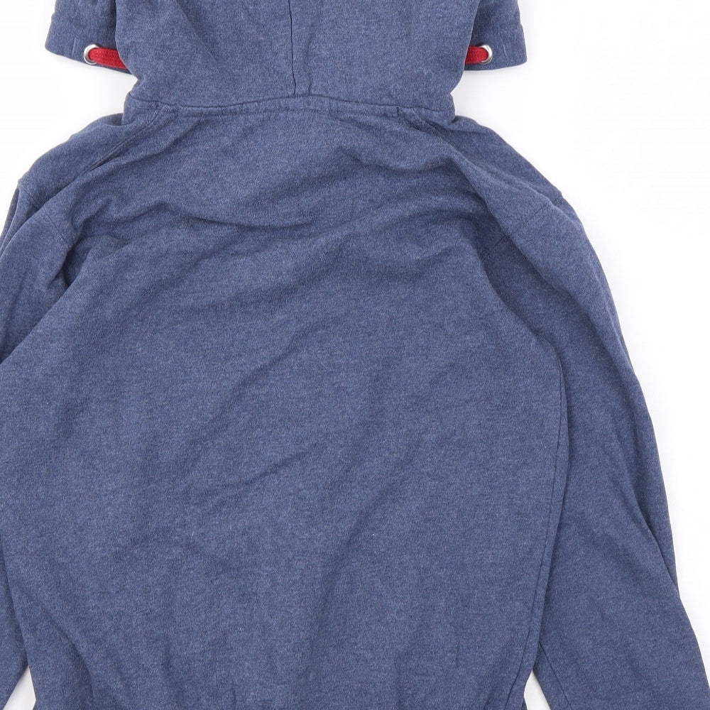The Spitalfields Shirt Co Boys Blue Cotton Full Zip Hoodie Size 9-10 Years Zip