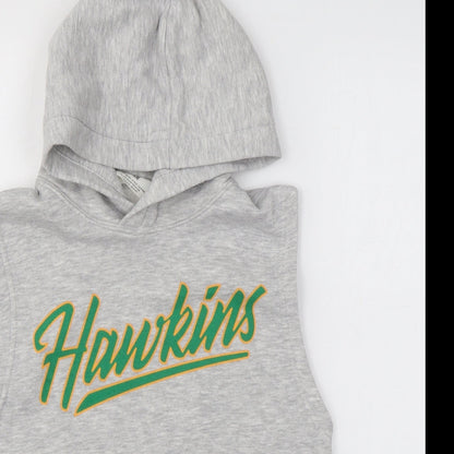 H&M Boys Grey Cotton Vest Hoodie Size 8-9 Years Pullover - Stranger Things
