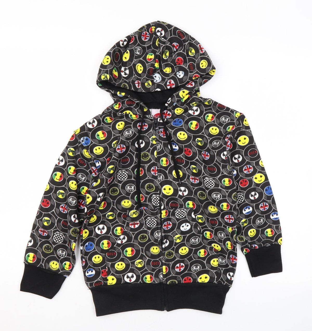 Bubble Boys Multicoloured Geometric Polyester Full Zip Hoodie Size 6 Years Zip