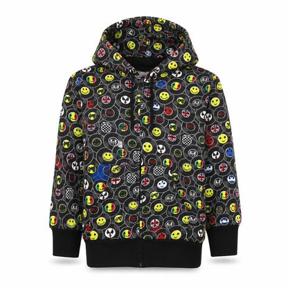 Bubble Boys Multicoloured Geometric Polyester Full Zip Hoodie Size 6 Years Zip