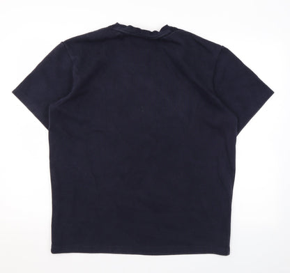 MPlayground Mens Blue Cotton T-Shirt Size M Round Neck