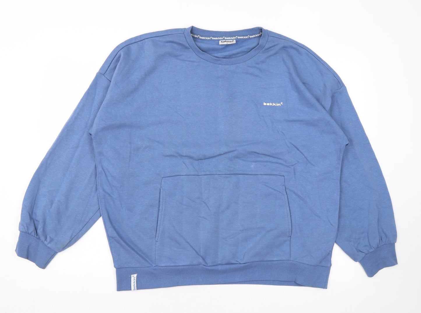 Mens UK Size L Bekkin Blue Pullover Sweatshirt
