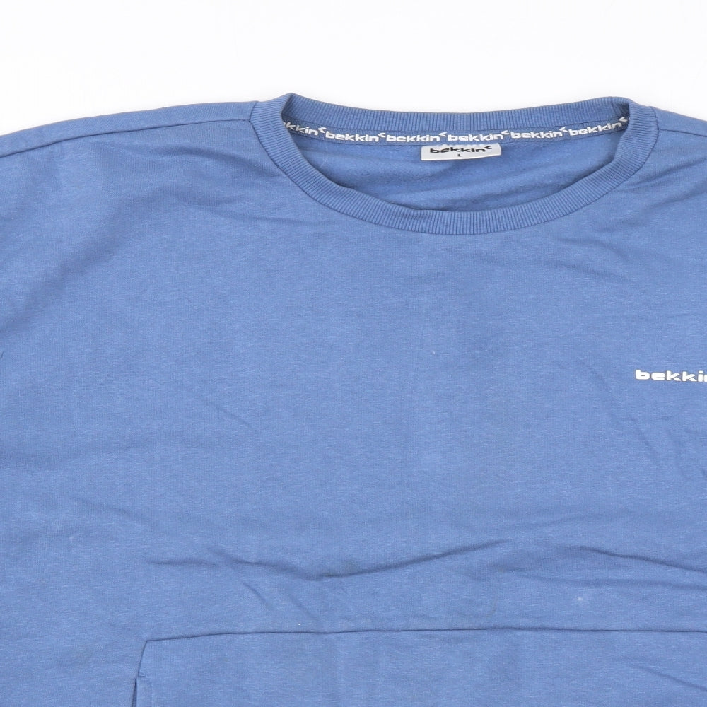 Mens UK Size L Bekkin Blue Pullover Sweatshirt