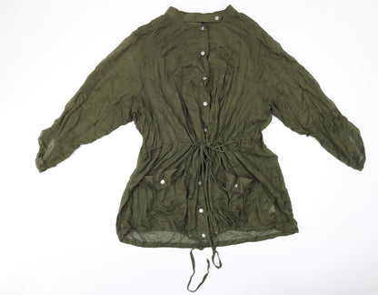 Womens UK Size 4 Torrid Green Basic Button-Up
