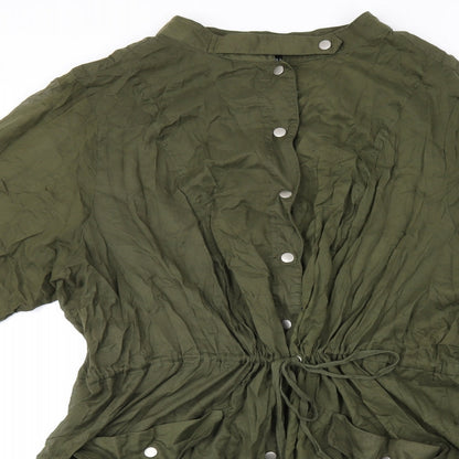 Womens UK Size 4 Torrid Green Basic Button-Up