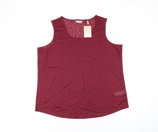 Anthology Womens Red Polyester Basic Tank Size 18 Scoop Neck