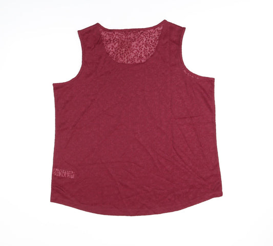 Anthology Womens Red Polyester Basic Tank Size 18 Scoop Neck