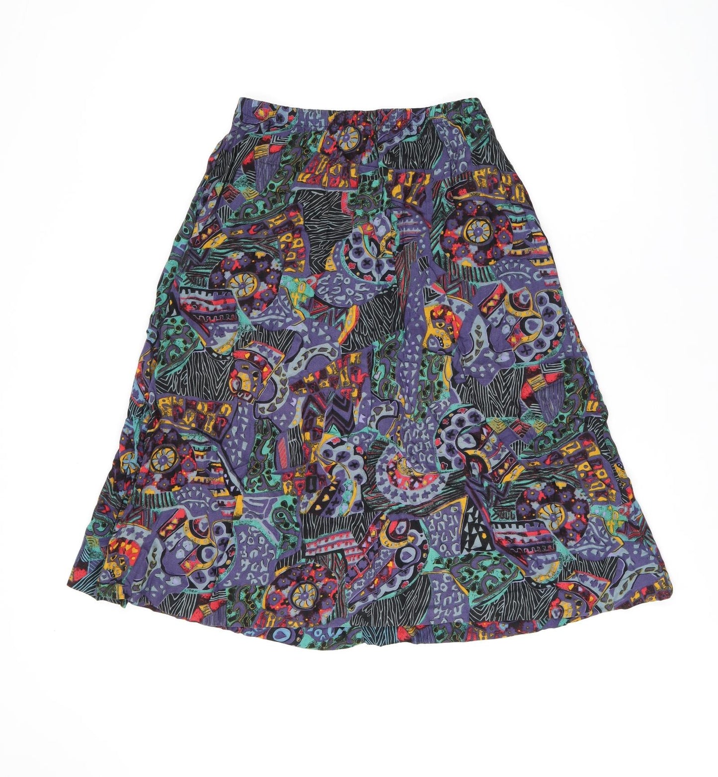 Brittany Nicole Womens Blue Geometric Rayon Swing Skirt Size L