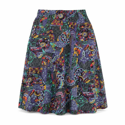 Brittany Nicole Womens Blue Geometric Rayon Swing Skirt Size L