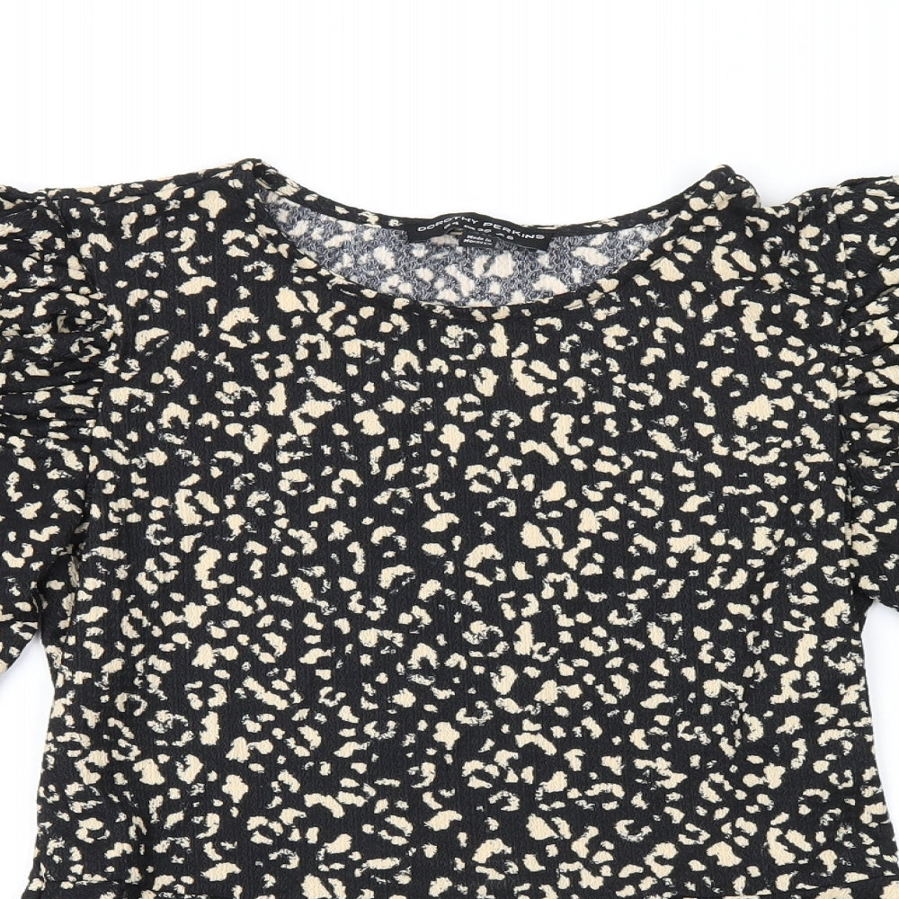 Womens UK Size 8 Dorothy Perkins Black Basic T-Shirt