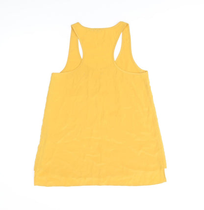 River Island Womens Yellow Polyester Basic Tank Size 10 Scoop Neck
