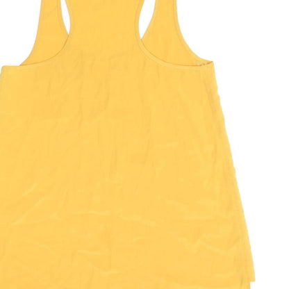 River Island Womens Yellow Polyester Basic Tank Size 10 Scoop Neck