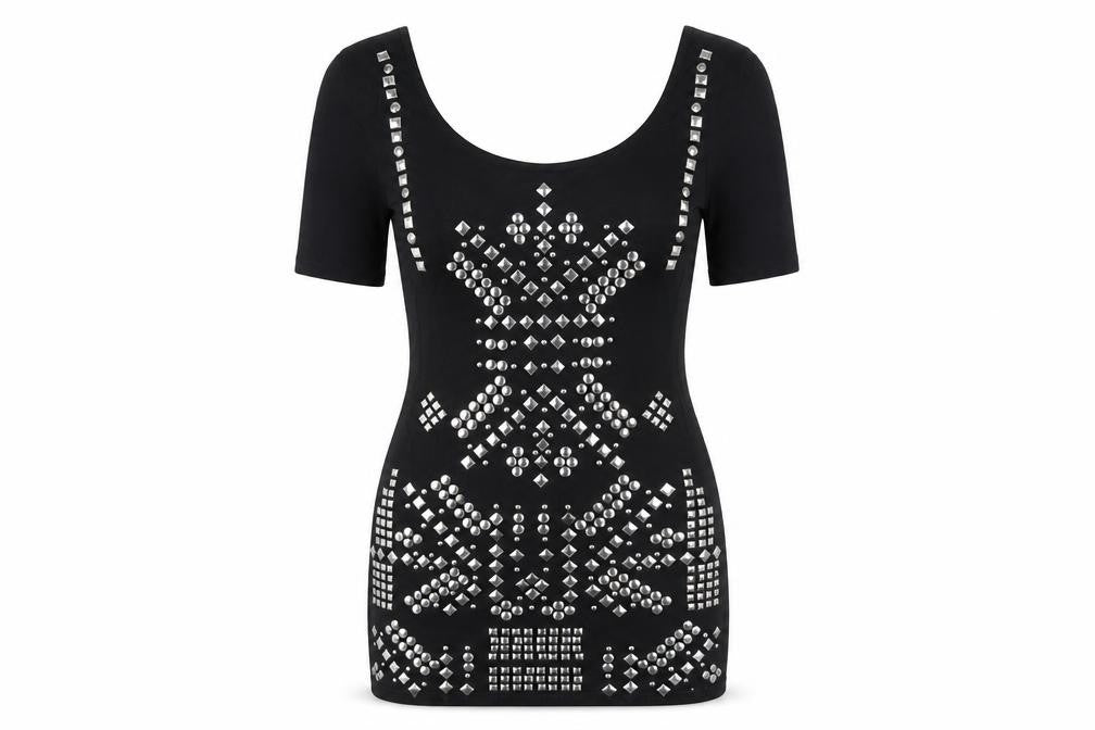 ASOS Womens Black Viscose Bodycon Size 8 Scoop Neck Pullover