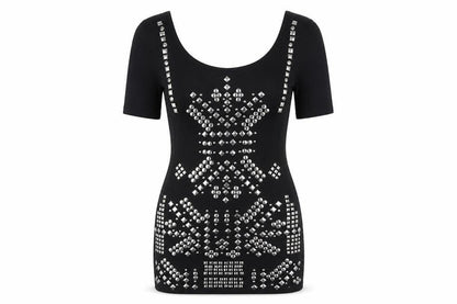 ASOS Womens Black Viscose Bodycon Size 8 Scoop Neck Pullover